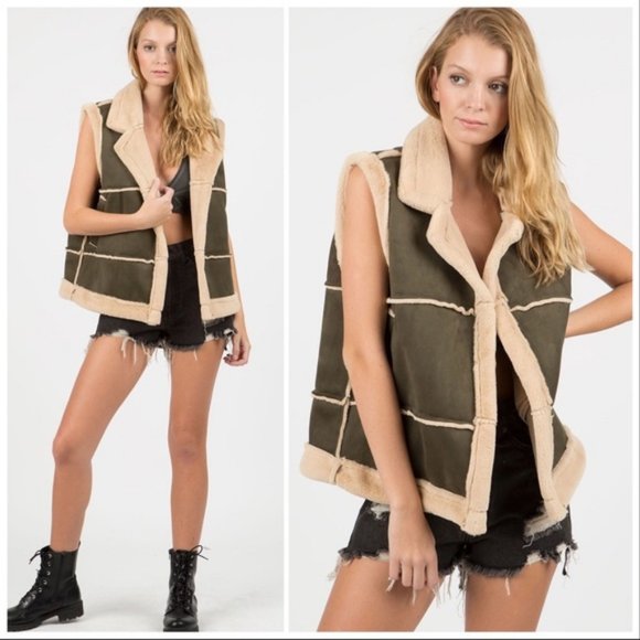 POL Cheyenne Suede Fleece Vest - Picture 6 of 11